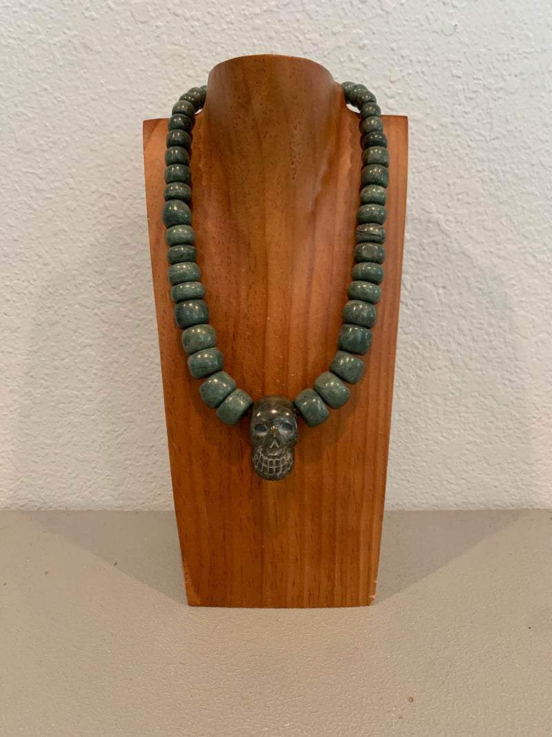 Necklace - Guatamala Jade and Skull 3