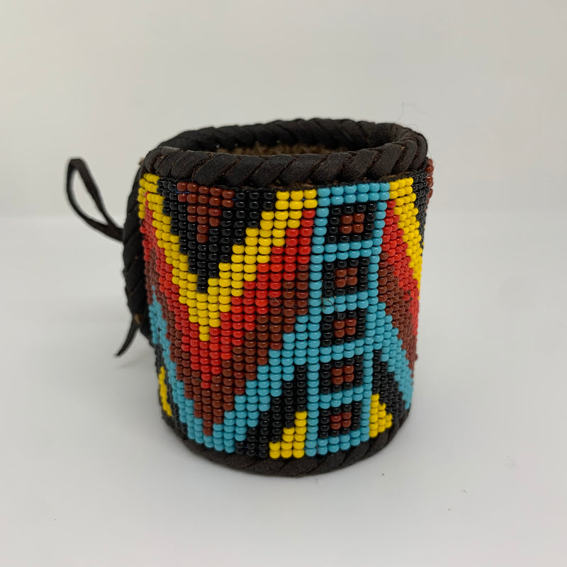 Beaded n leather bracelet 164
