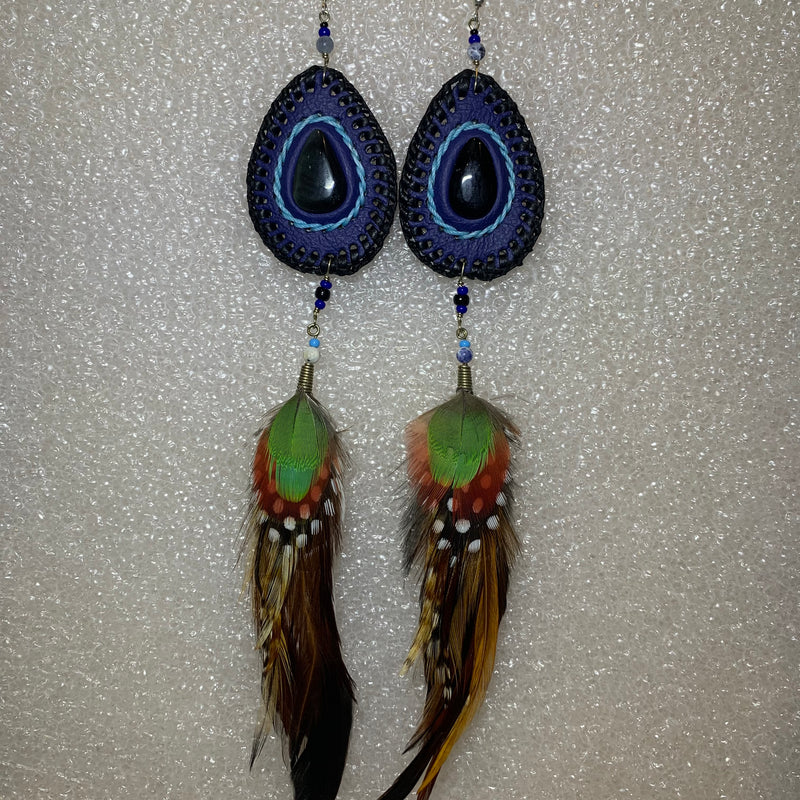 Leather n Feather Earrings 84