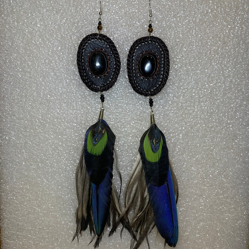 Leather n Feather Earrings 78