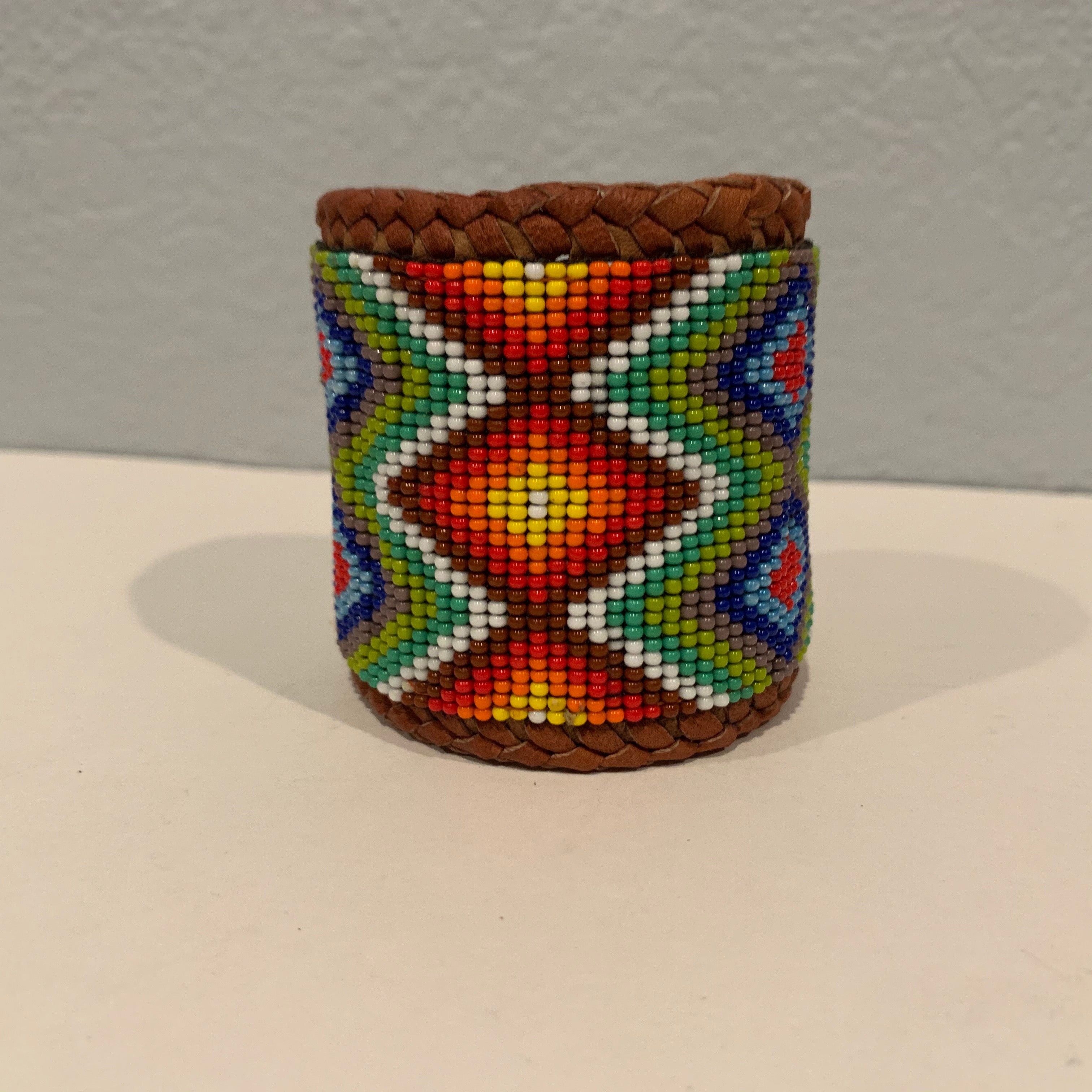 Beaded n leather bracelet 18
