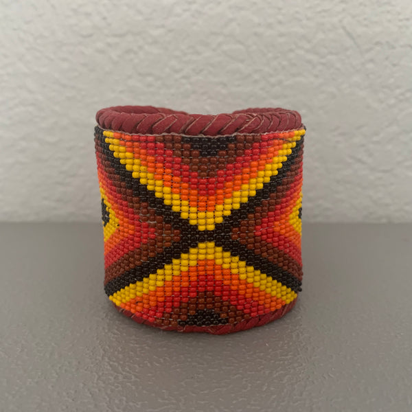 Beaded n leather bracelet 66