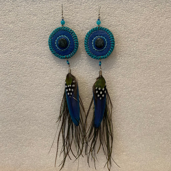 Leather n Feather Earrings 114