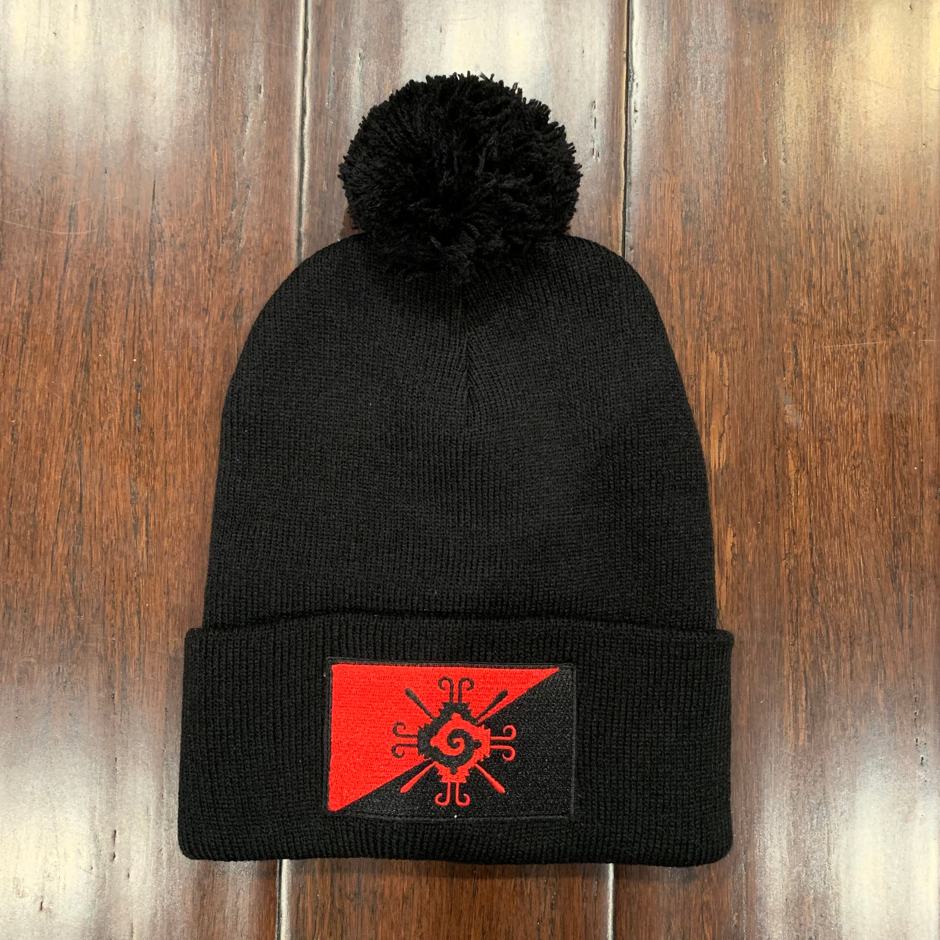 Beanie - Hunab Ku patched, Pom Pom