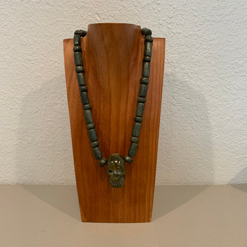 Necklace - Guatamala Jade and Skull pendent 3