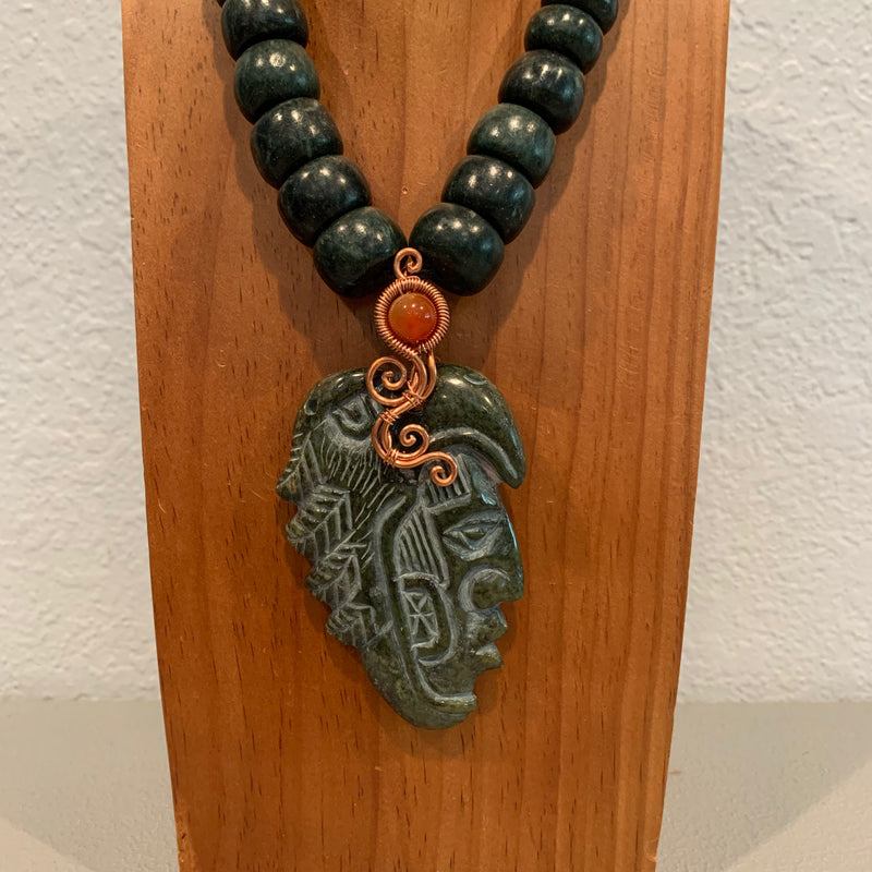 Necklace - Guatamala Jade Eagle Warrior 1