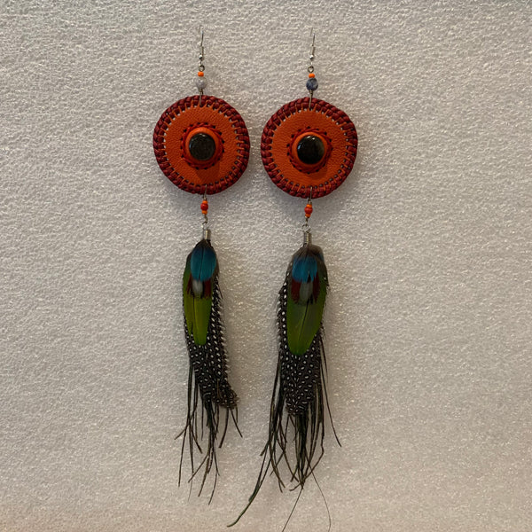 Leather n Feather Earrings 113