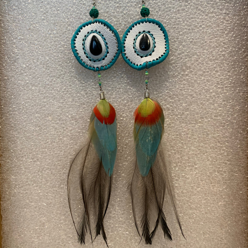 Leather n Feather Earrings 50