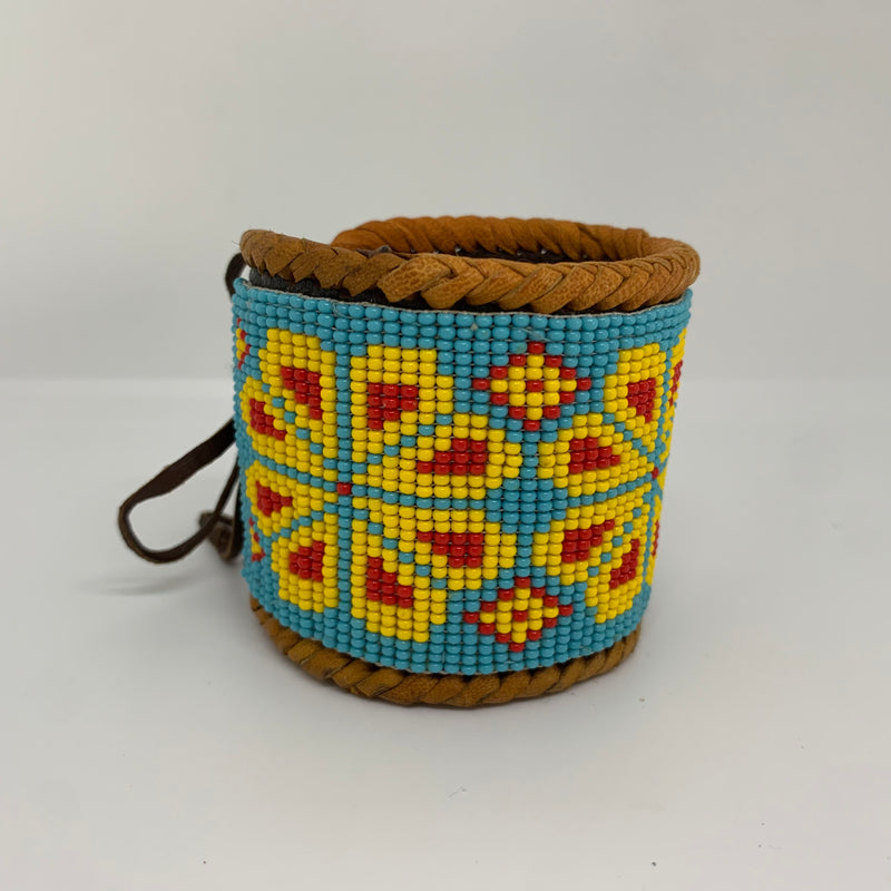 Beaded n leather bracelet 160