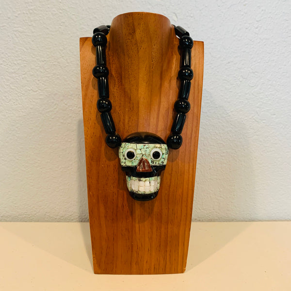 Necklace - Obsidian necklace and Mask