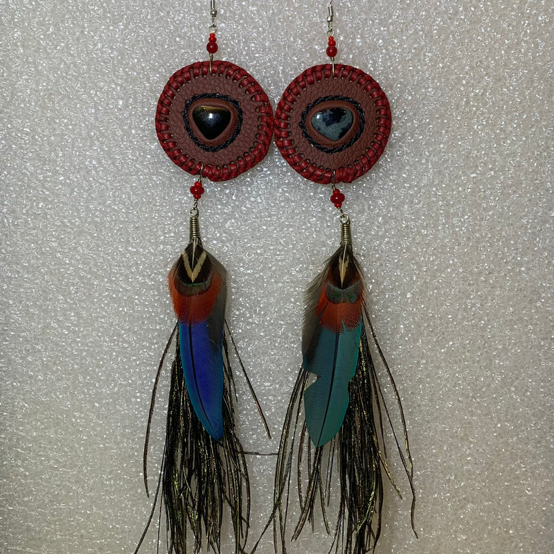 Leather n Feather Earrings 98