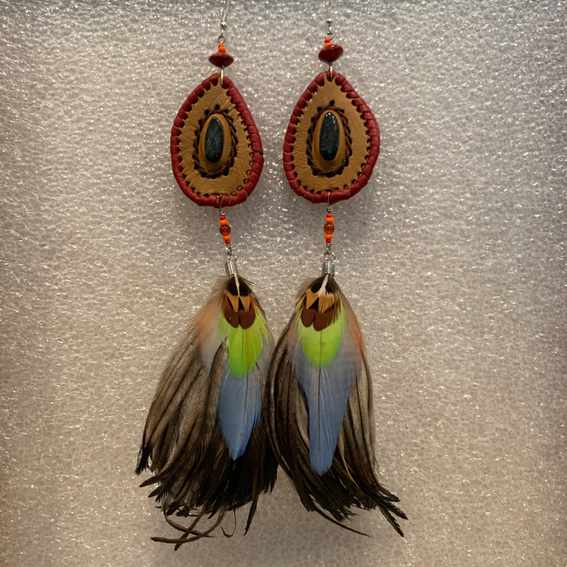 Leather n Feather Earrings 55