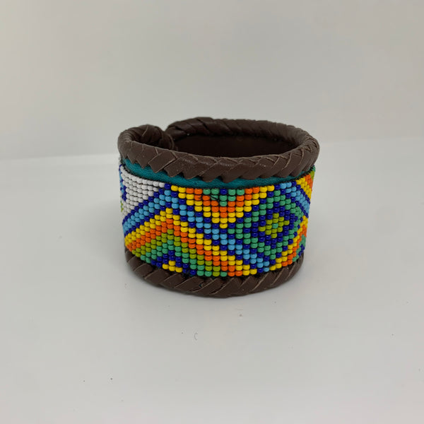 Beaded n leather bracelet 127