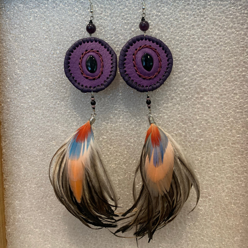 Leather n Feather Earrings 54