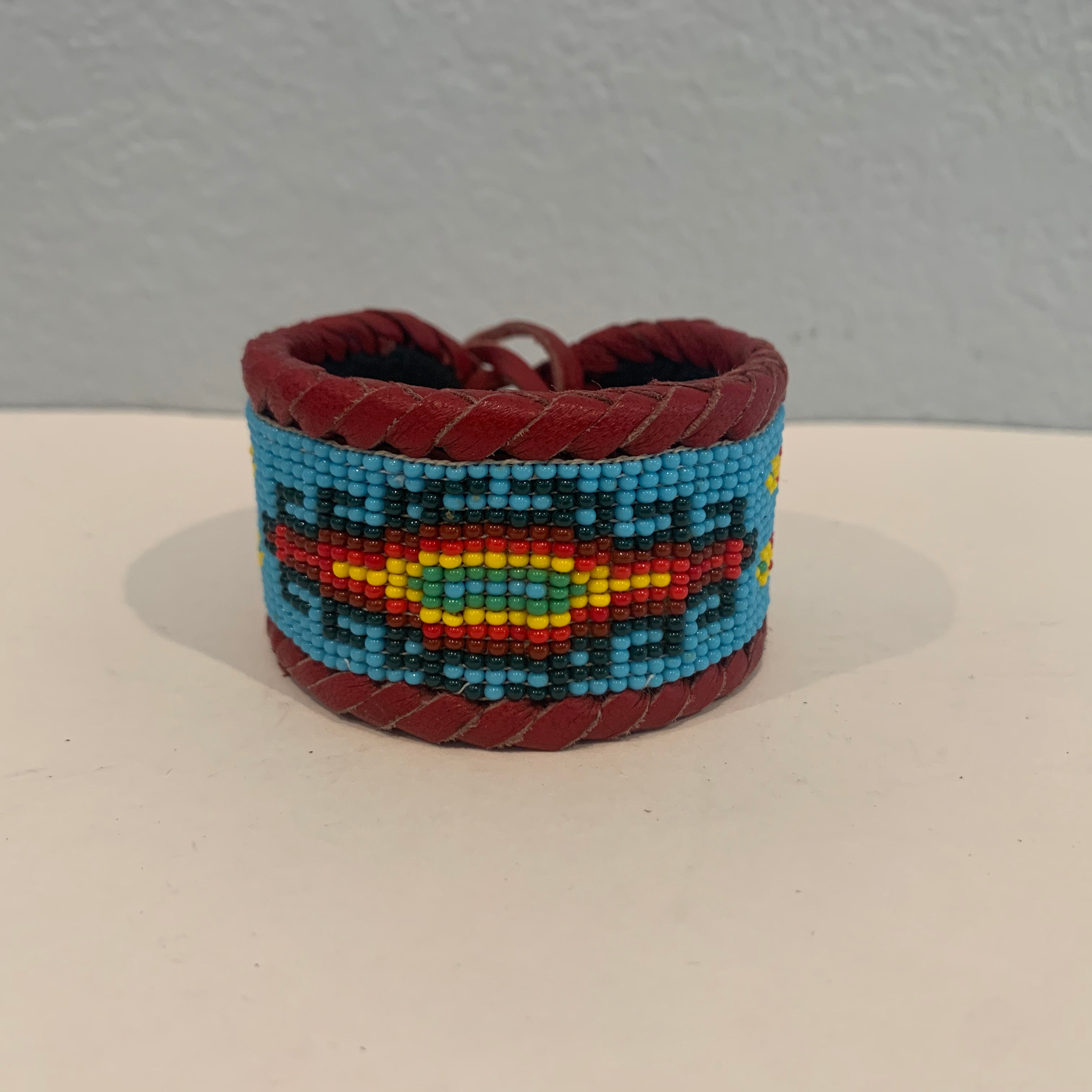 Beaded n leather bracelet 36