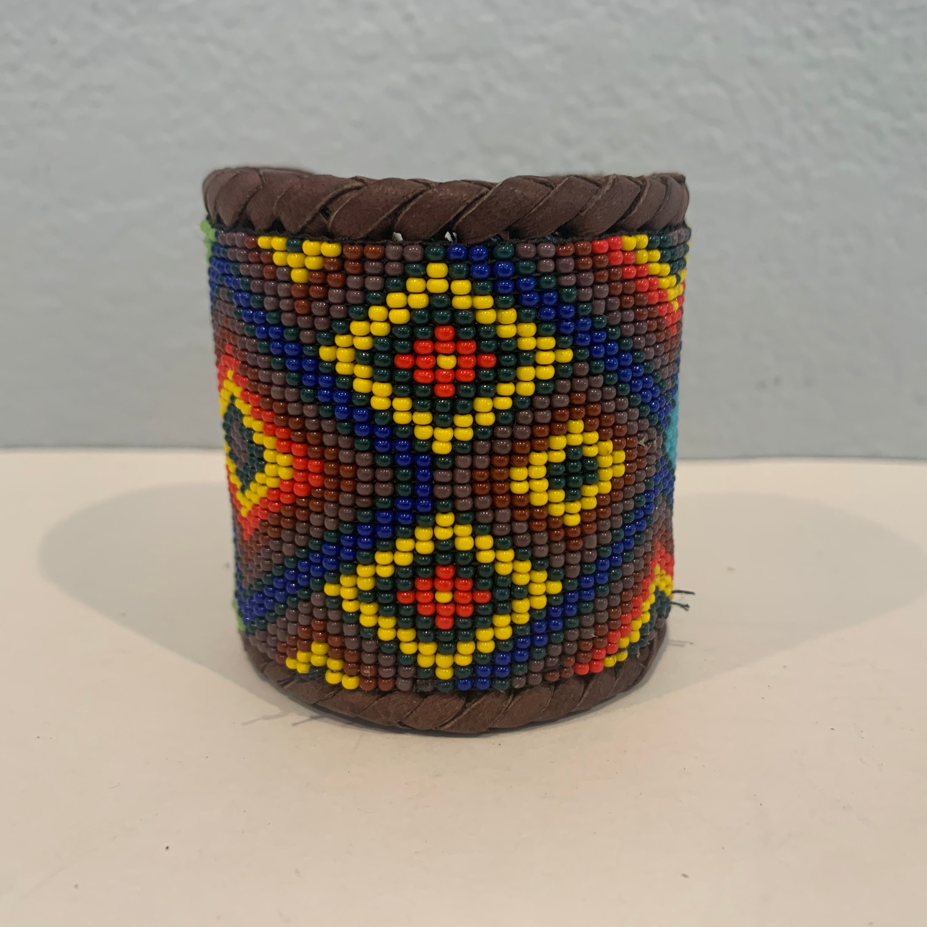 Beaded n leather bracelet 26