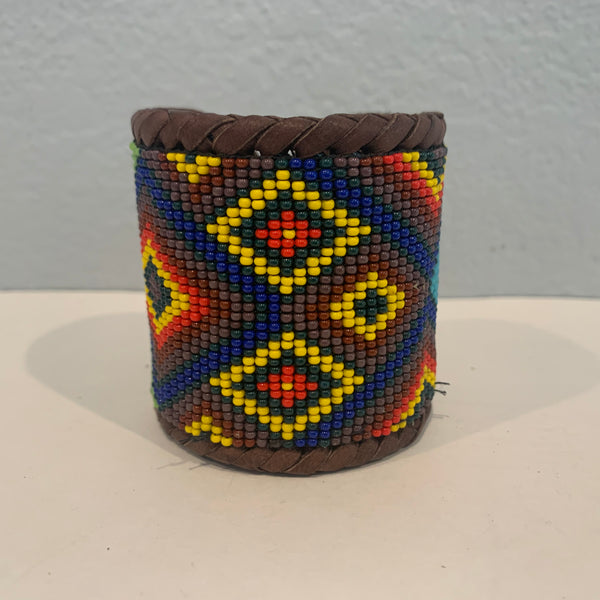 Beaded n leather bracelet 26