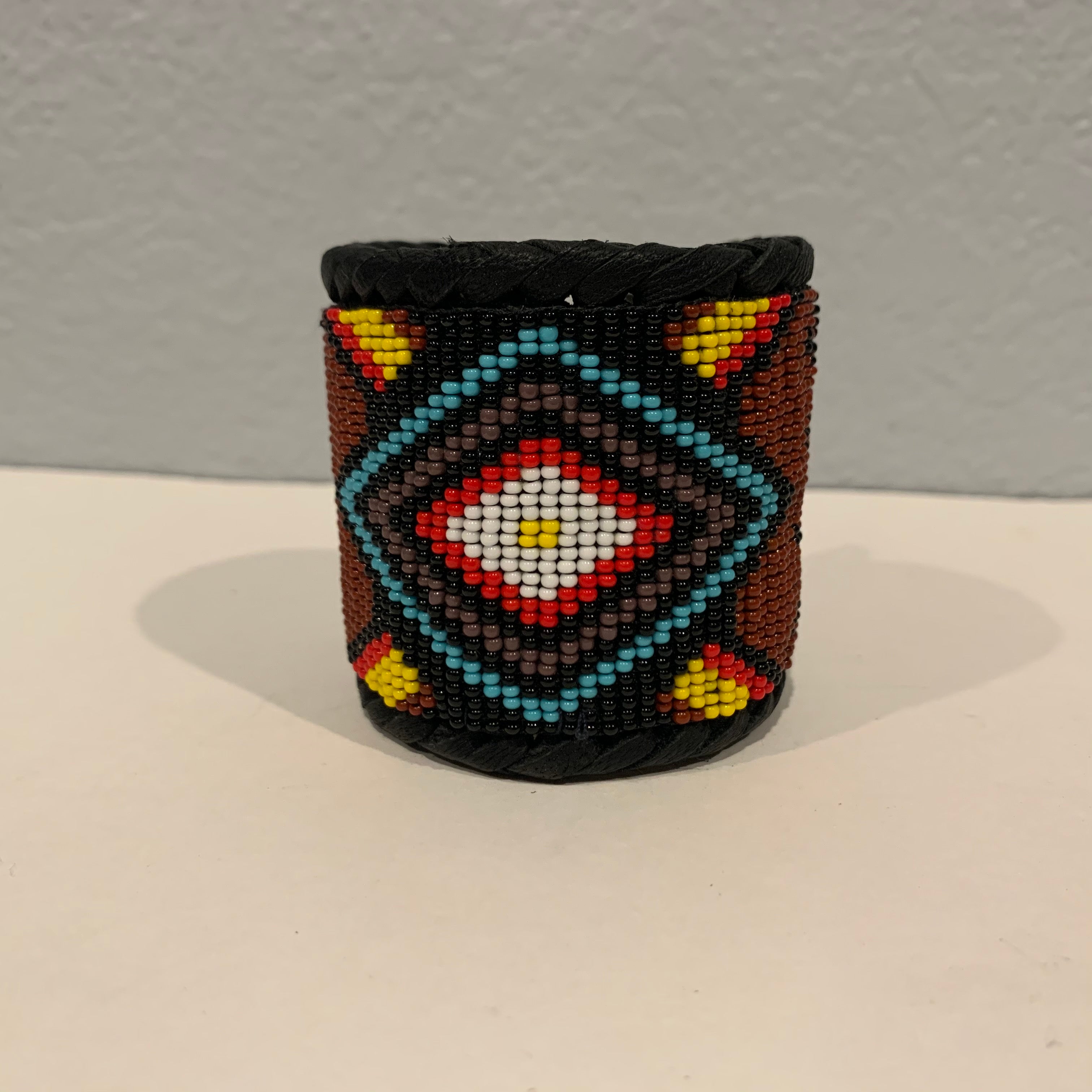 Beaded n leather bracelet 12
