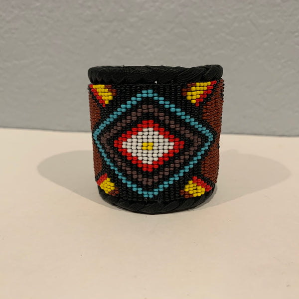 Beaded n leather bracelet 12