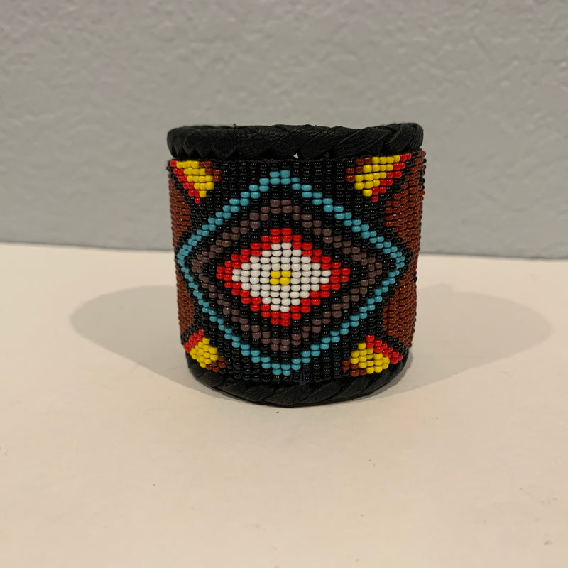 Beaded n leather bracelet 12