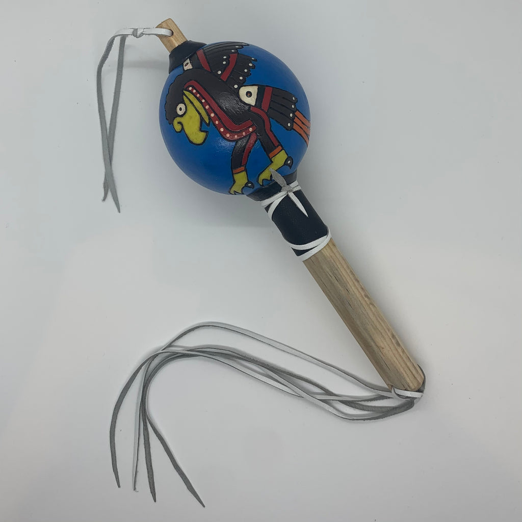 Aztec Dance Rattle painted 11 – Tochtli Cultural Wear