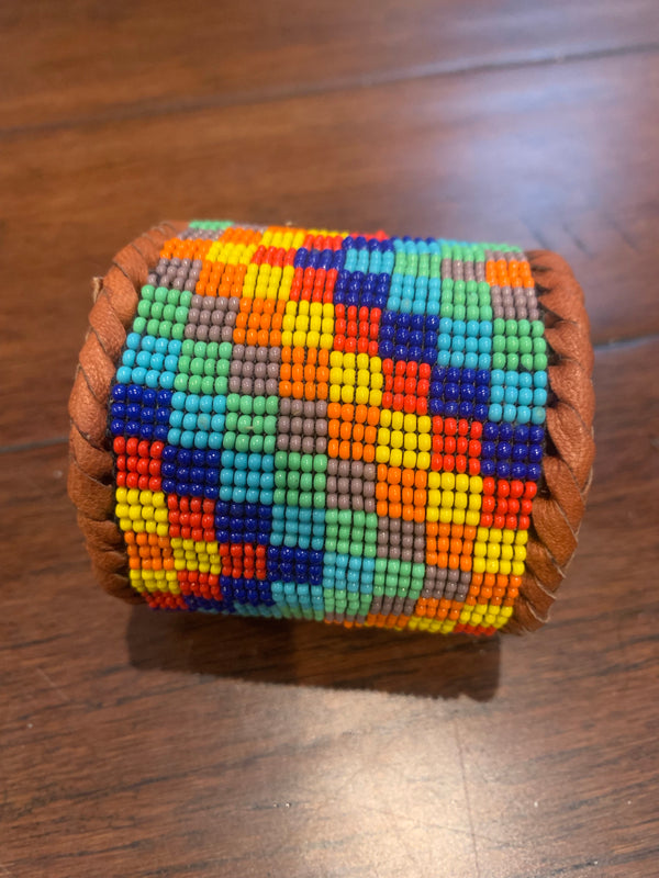Beaded n leather bracelet 2