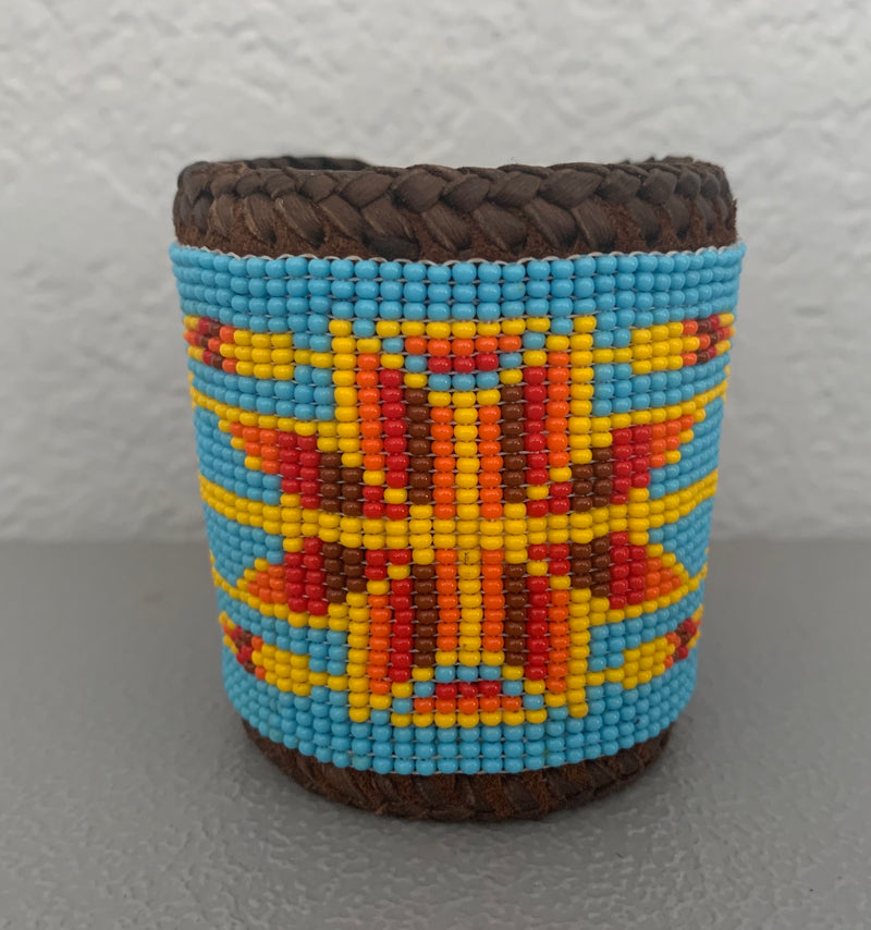 Beaded n leather bracelet 45
