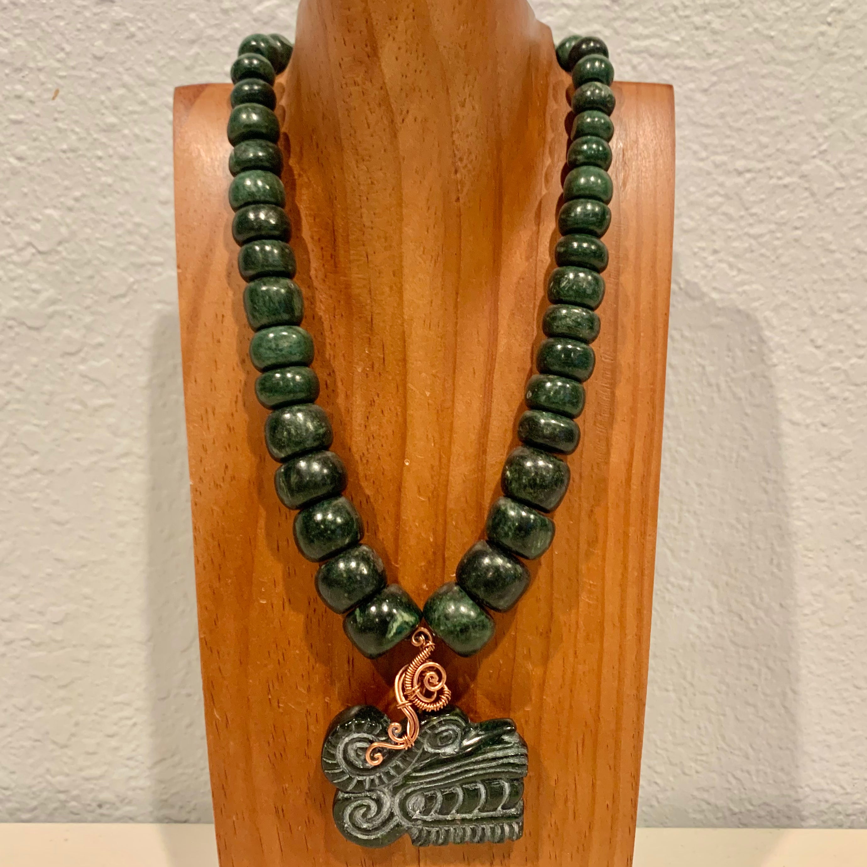Necklace - Guatamala Jade Quetzalcoatl pendent 9