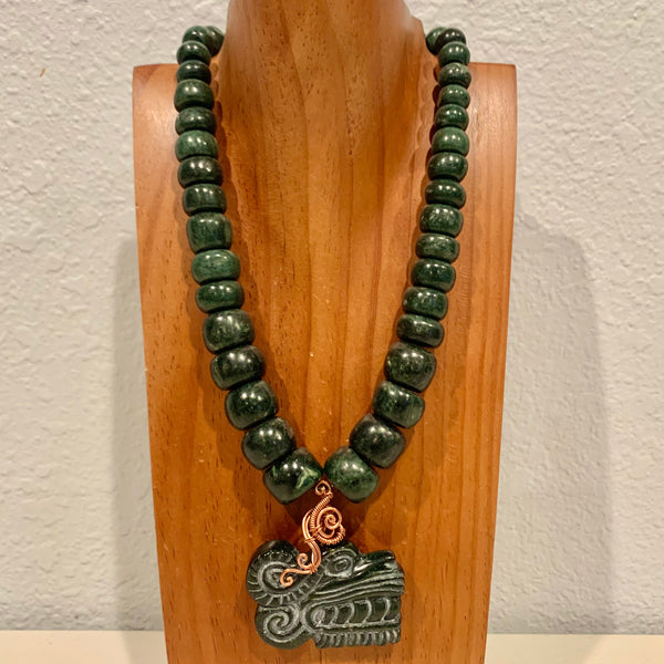 Necklace - Guatamala Jade Quetzalcoatl pendent 9