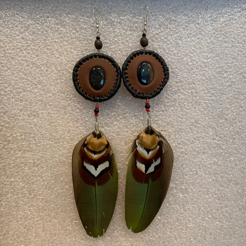 Leather n Feather Earrings 37