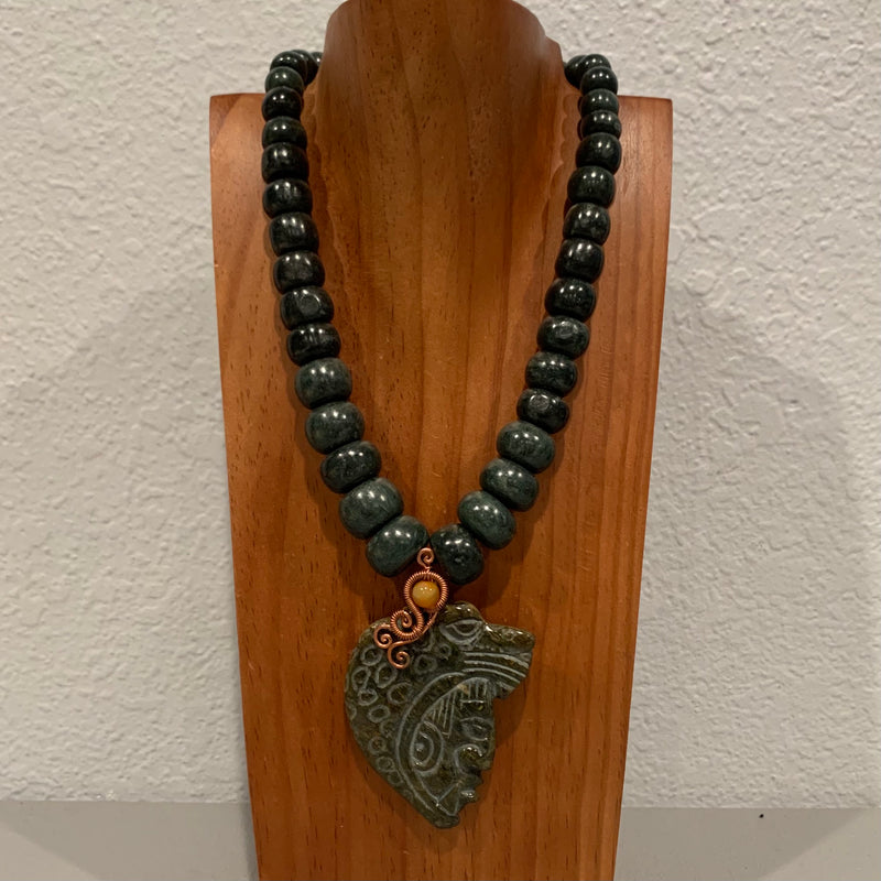 Necklace - Guatamala Jade Jaguar Warrior 4