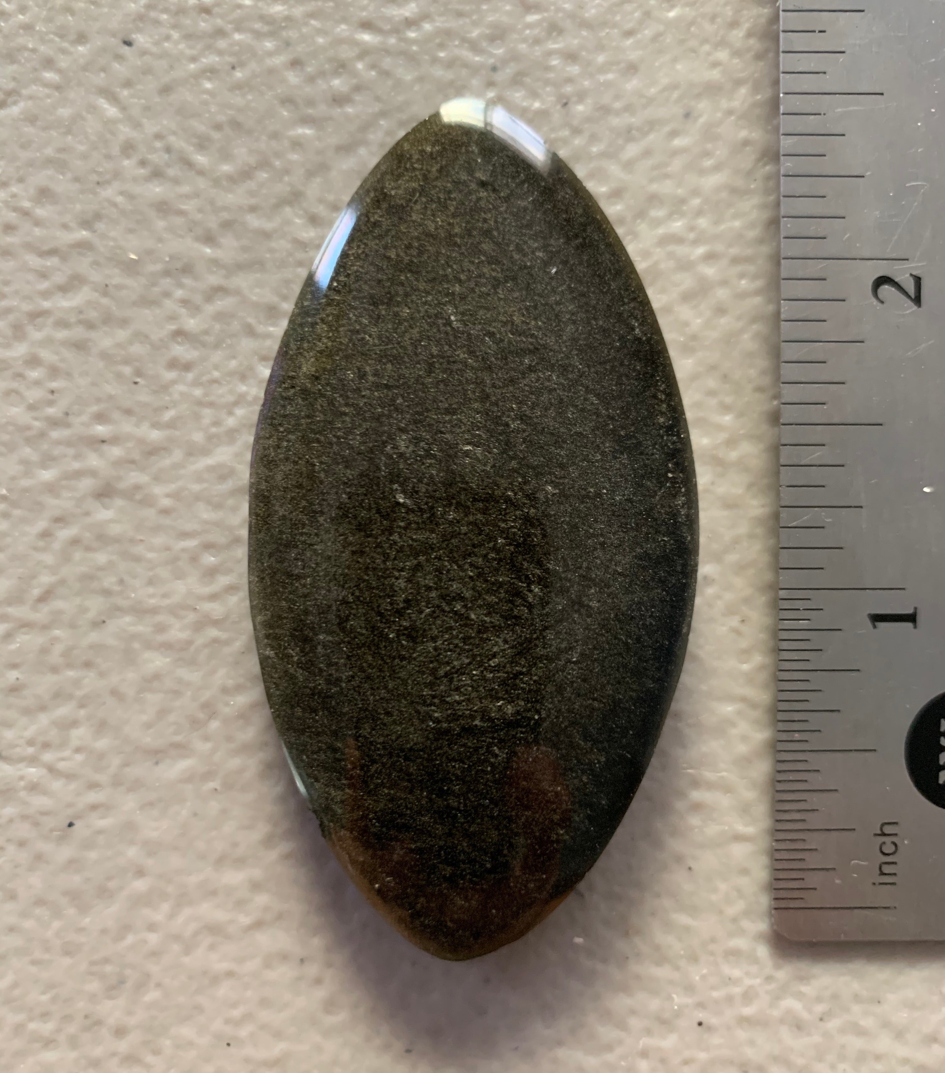 Obsidian - 2.5” pointed oval.