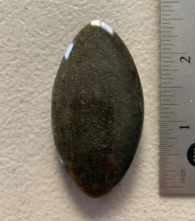 Obsidian - 2.5” pointed oval.