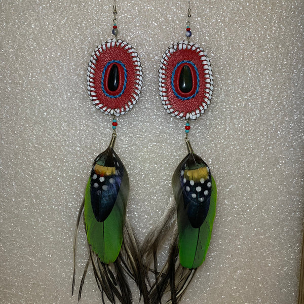 Leather n Feather Earrings 74