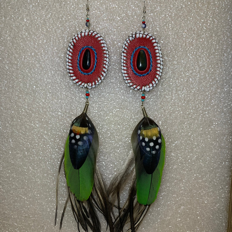 Leather n Feather Earrings 74