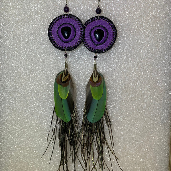 Leather n Feather Earrings 103