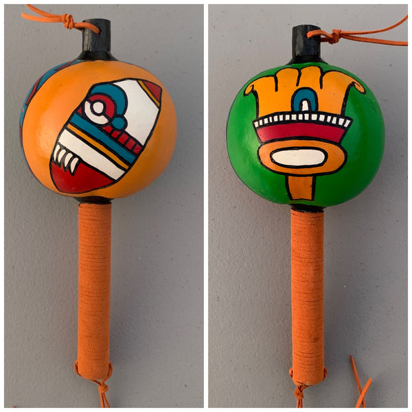 Aztec Dance Rattle painted 5