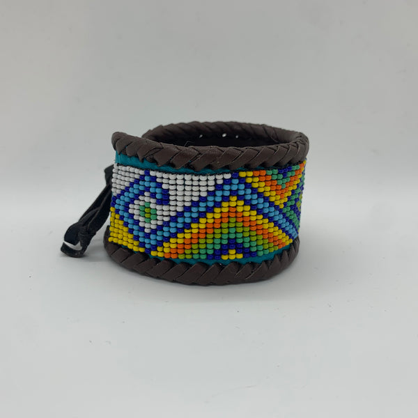 Beaded n leather bracelet 109