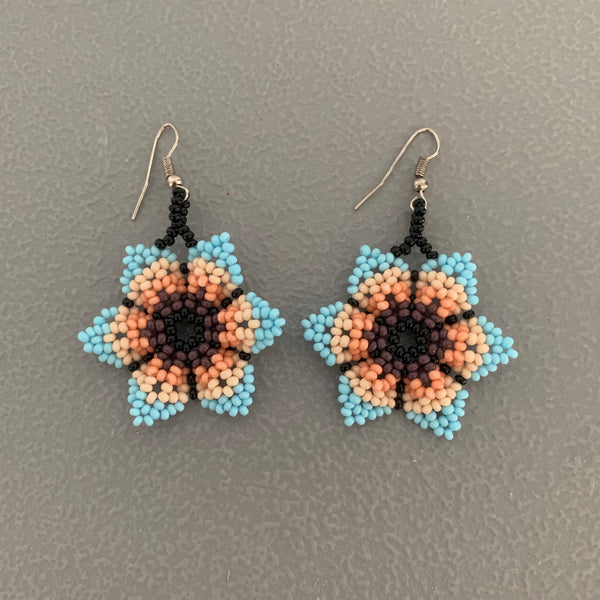 seed bead flower earring patterns Beaded flower Earrings 4 – Tochtli Cultural Wear