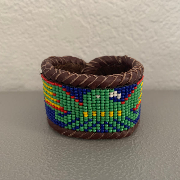 Beaded n leather bracelet 78
