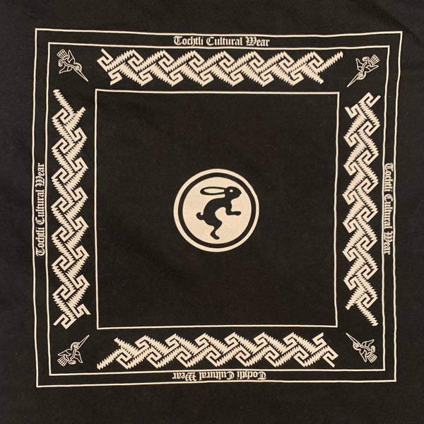 Bandana - 4 directions, black 22" x 22"