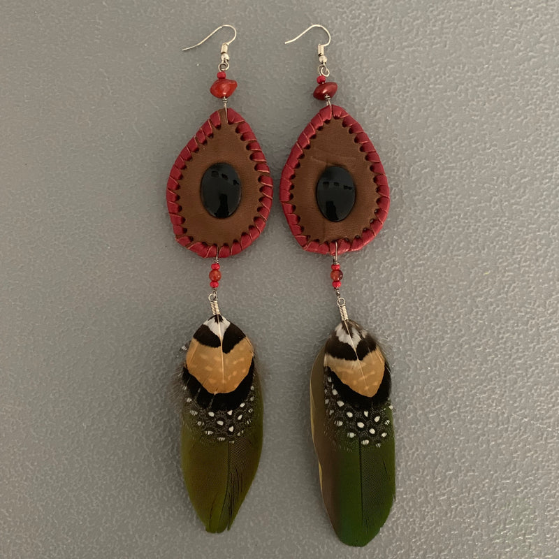 Leather n Feather Earrings 72