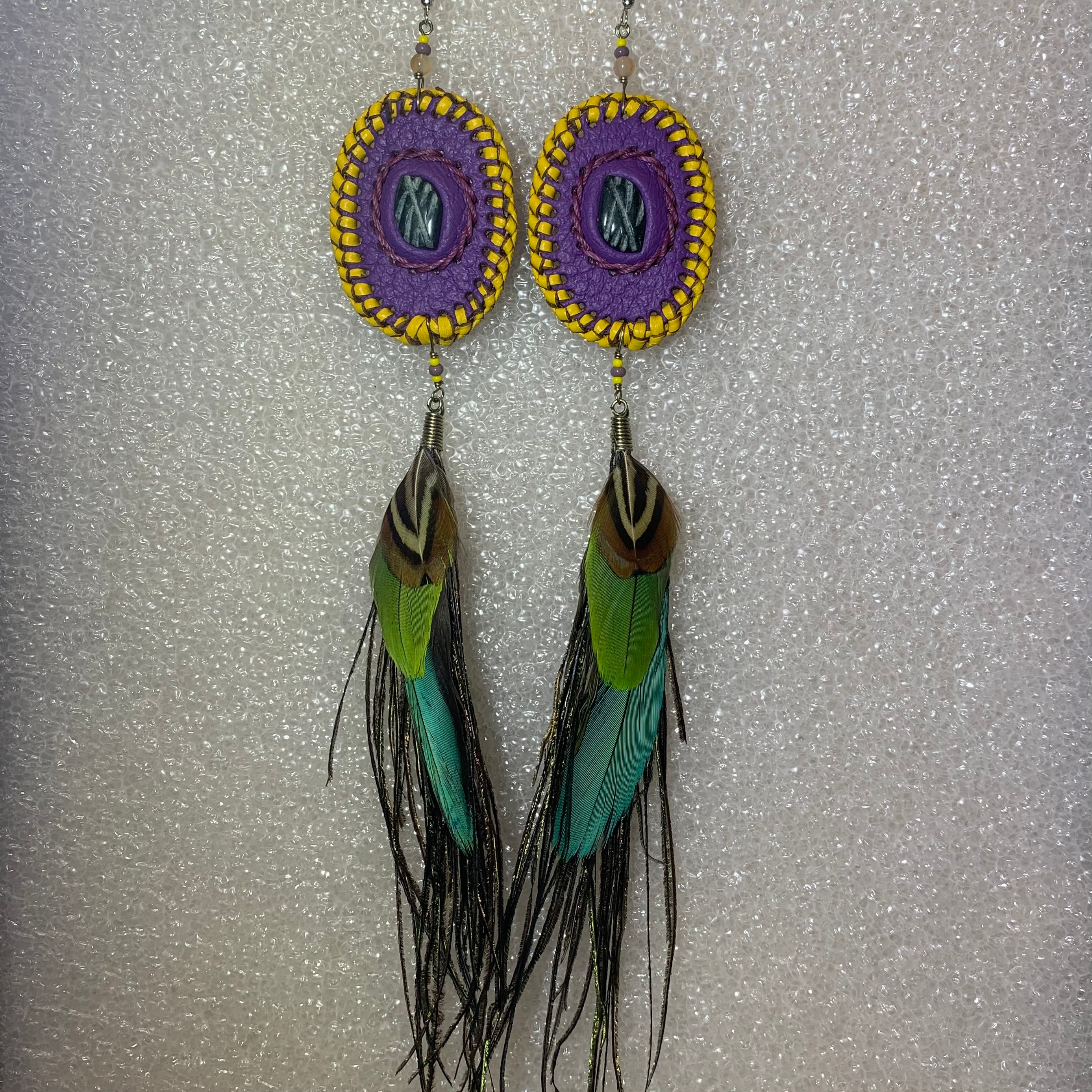Leather n Feather Earrings 100