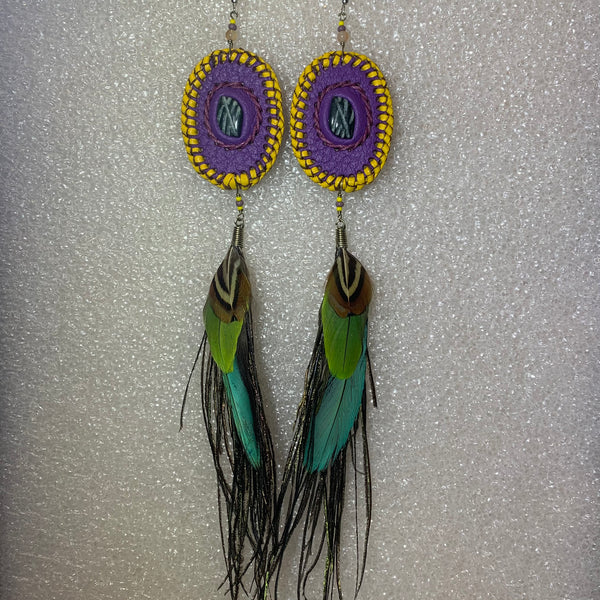 Leather n Feather Earrings 100