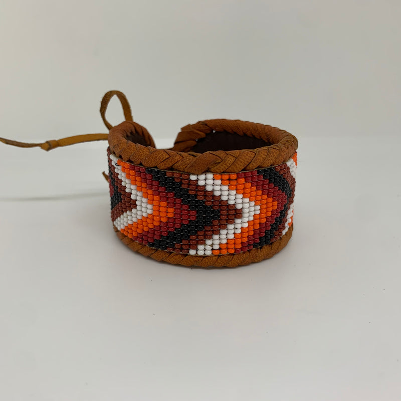 Beaded n leather bracelet 134