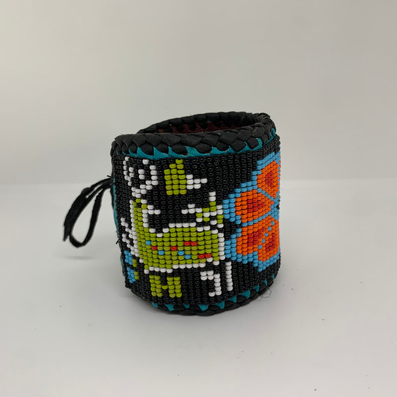 Beaded n leather bracelet 155
