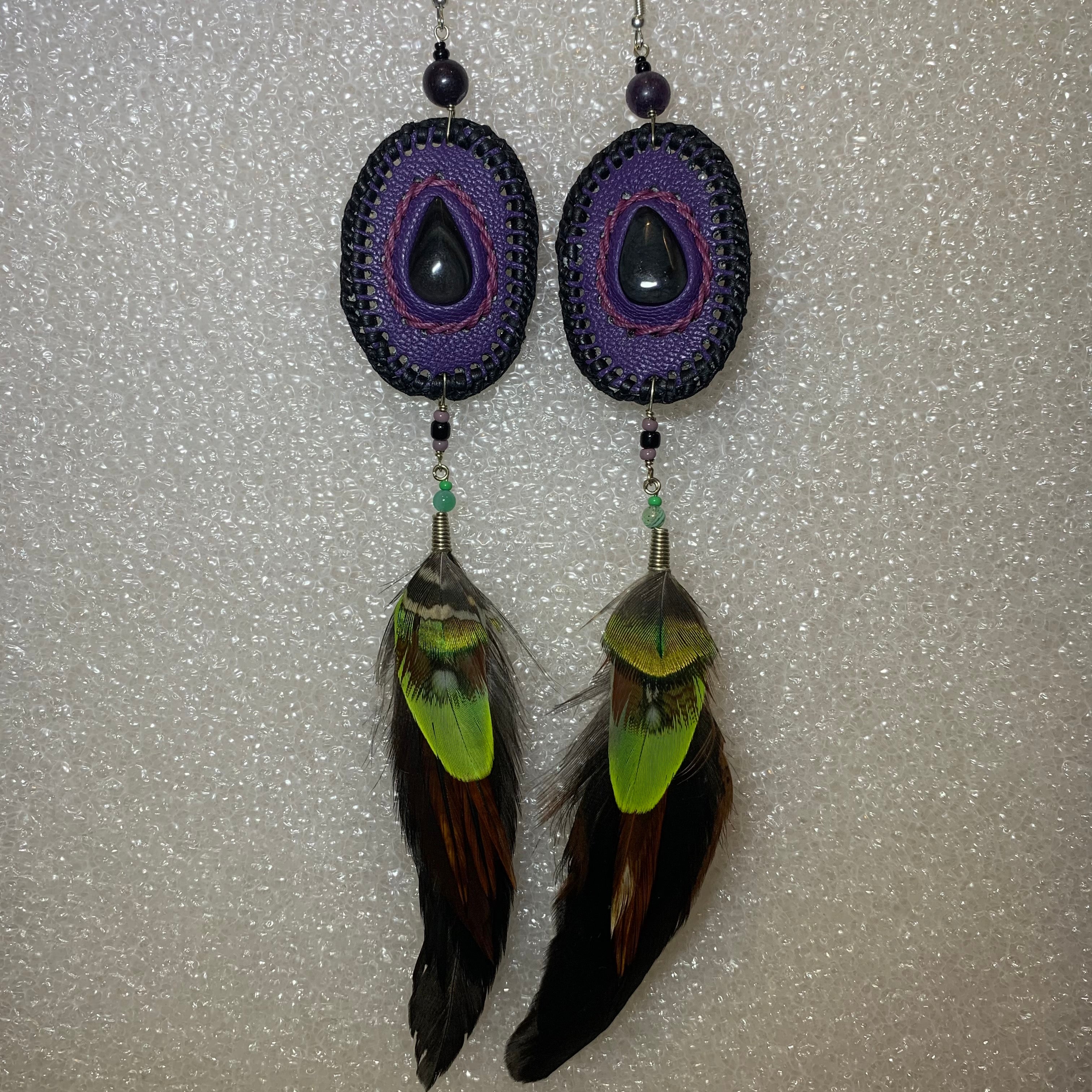 Leather n Feather Earrings 92