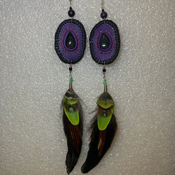 Leather n Feather Earrings 92
