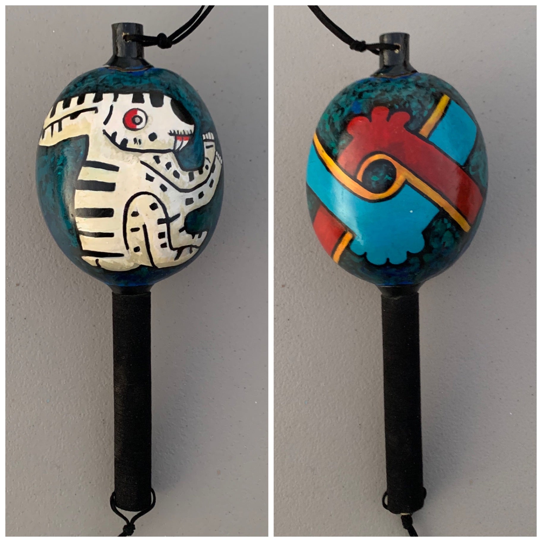 Aztec Leg Rattles Aztec Dance Rattle painted – Tochtli Cultural Wear