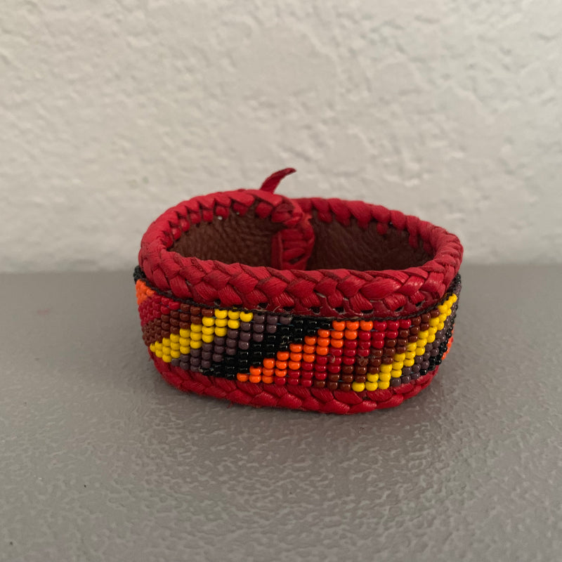 Beaded n leather bracelet 70